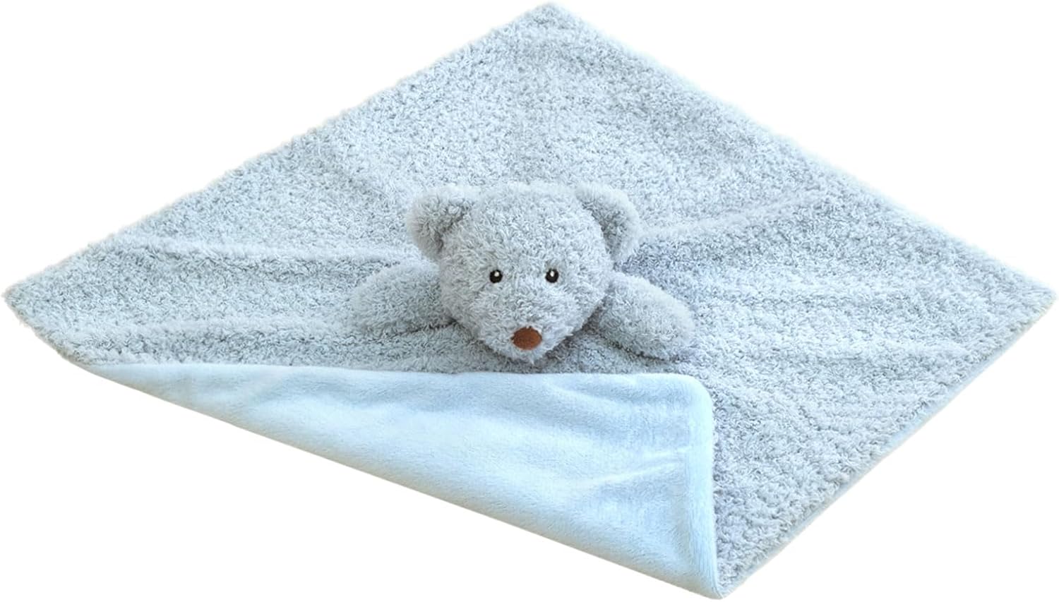 Baby Blue Teddy Bear Soft Stuffed Animal Security Blanket, Plush Bear Character Lovey Blanket, Baby Shower/Nursery Gift, Newborn Infant Toddler Snuggle Blankie for Boys Girls, 18 Inches