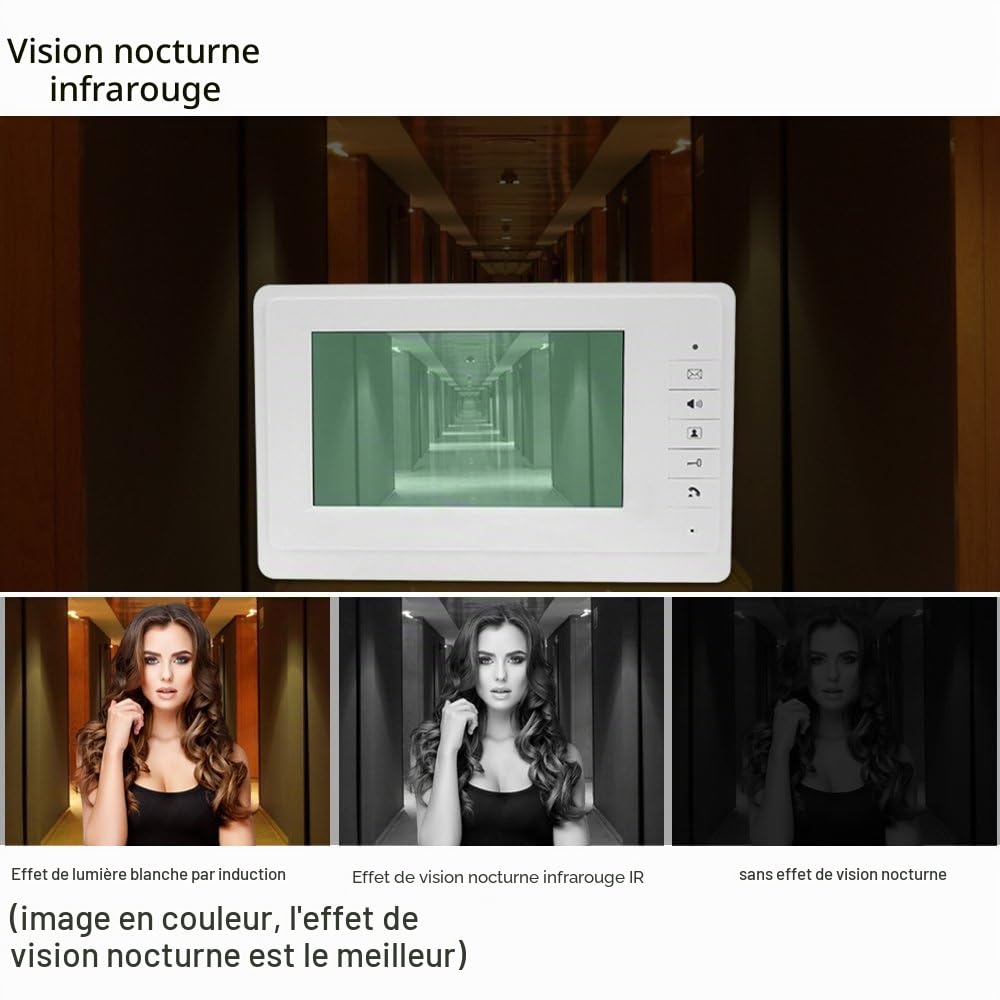 7 '' Couleur Filaire Interphone Vidéo Porte Système de Téléphone kit 700TVL RFID Accès Entrée Caméra Sonnette 3 Monitors pour Multi- Appartements/Maison