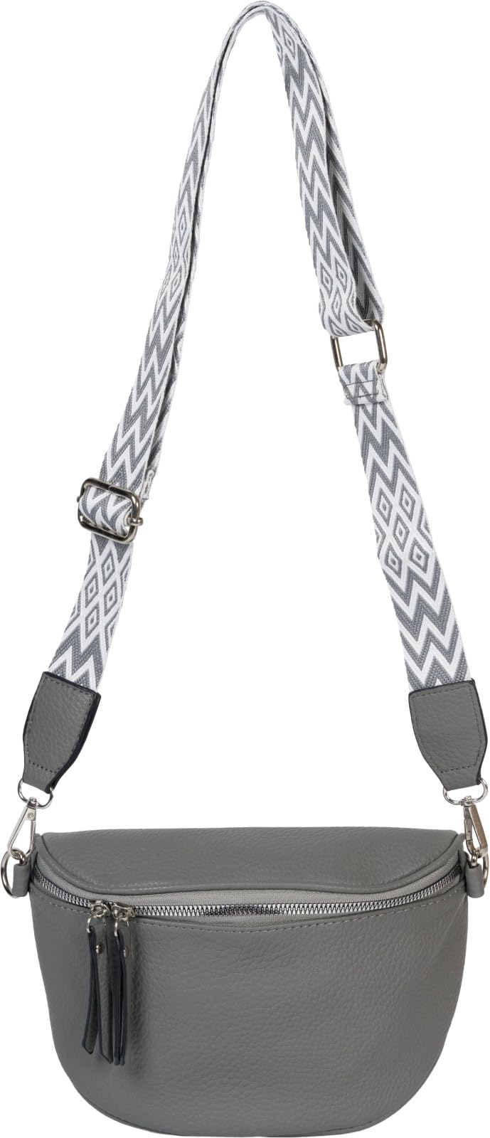 styleBREAKER Dames halve maan crossbody schoudertas, afneembare