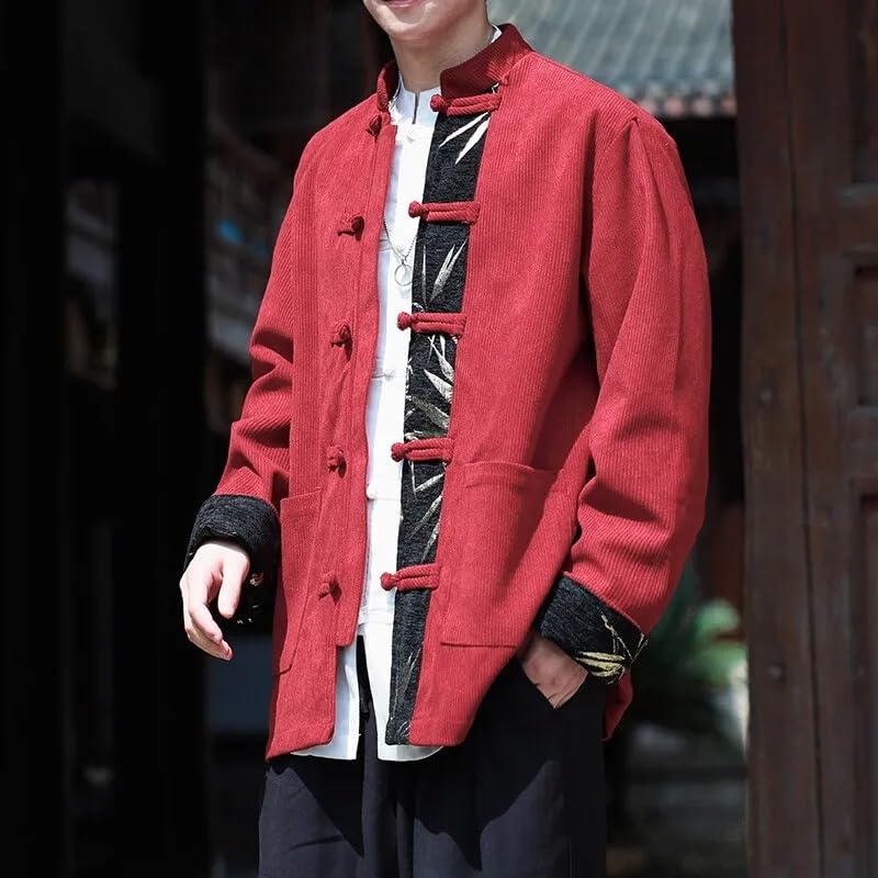 Spring Traditional Dress Corduroy Jackets Men Tang Suit Casual Coats Mens Embroidery Jacket3