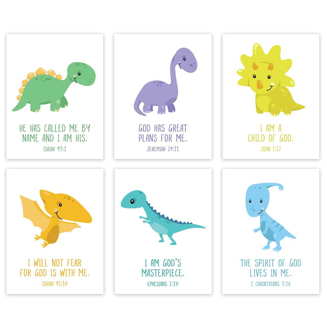 Amazon.com: Andaz Press Christian Bible Verses Quotes Nursery Kids Room  Unframed Hanging Wall Art Poster Home Decor, 8.5x11-inch, Dinosaur Theme, I  Am a Child of God, 6-Pack, No Frames : Everything Else