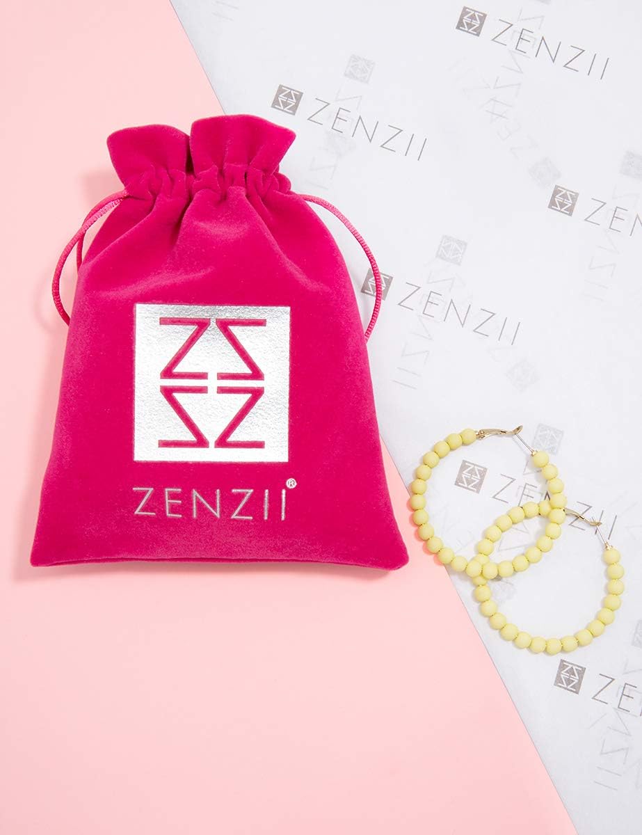 ZENZII Beaded Hoop Earrings Bohemian Circle Round Bead Earrings Chic Dangle Earrings for Women and Girls - Image 5