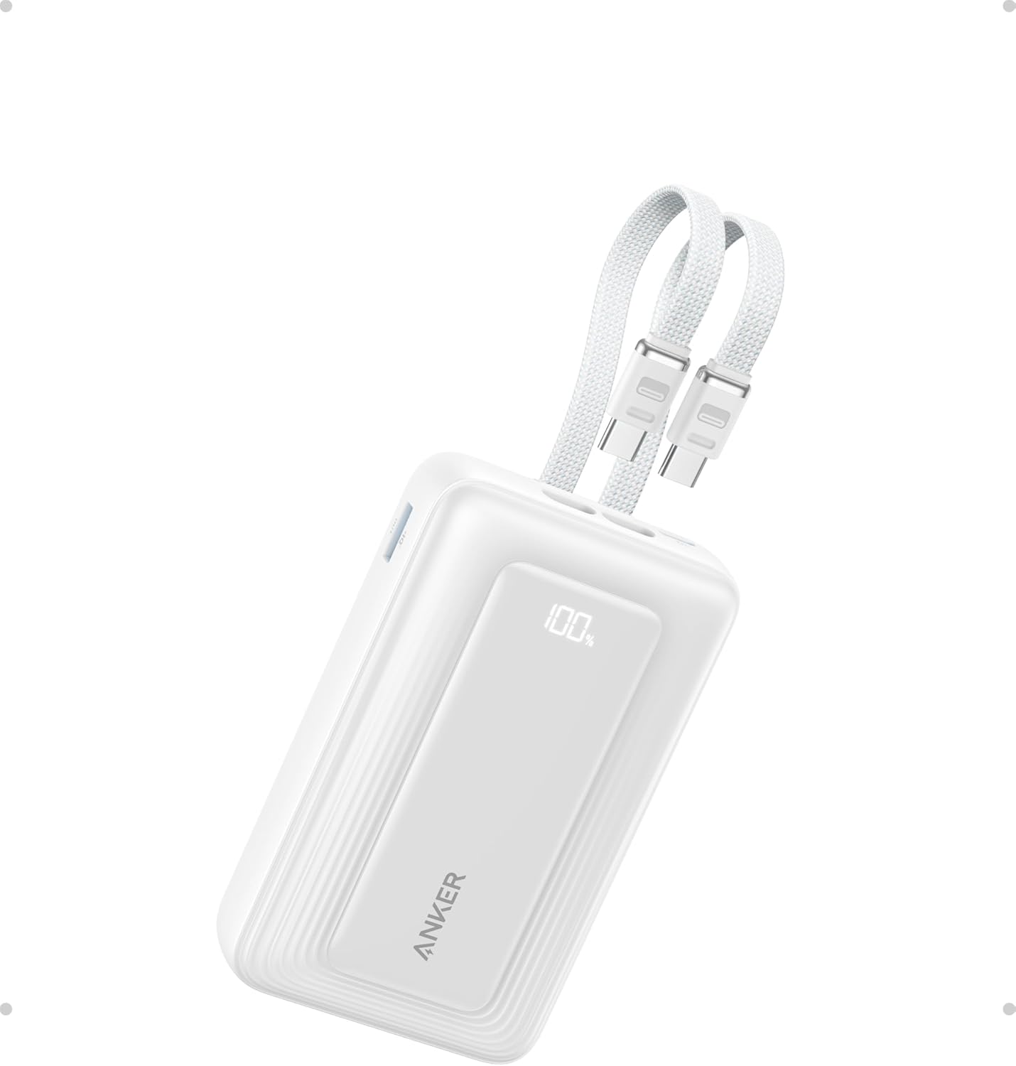 Anker Zolo Power Bank, Carregamento Rápido Máx. de 45W, Bateria de 20.000mAh, Cabos USB-C Duplos Integrados, Compatível com iPhone 17/16/15, Samsung, Xiaomi, MacBook e Mais