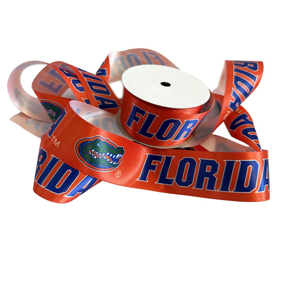 Photo 1 of 1.5" Florida Gators Ribbon, Licensed by Offray Ribbon - Officially Licensed (Orange - 1 Yard (3 Feet))
