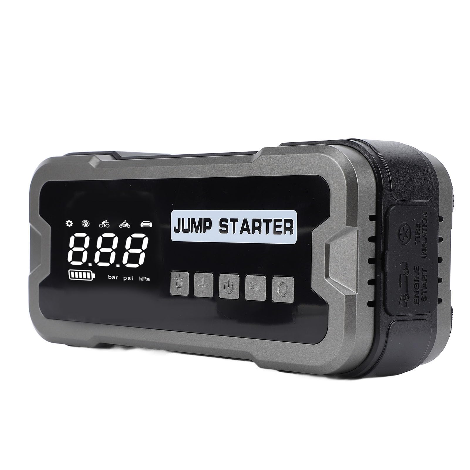 Démarreur de Secours de Voiture 12 V, 10 000 MAh, 4 000 A, Puissance de Pointe, Boîte de Saut de Batterie de Voiture, Gonfleur de Pneu Portable pour éclairage de Secours et Gonfleur de