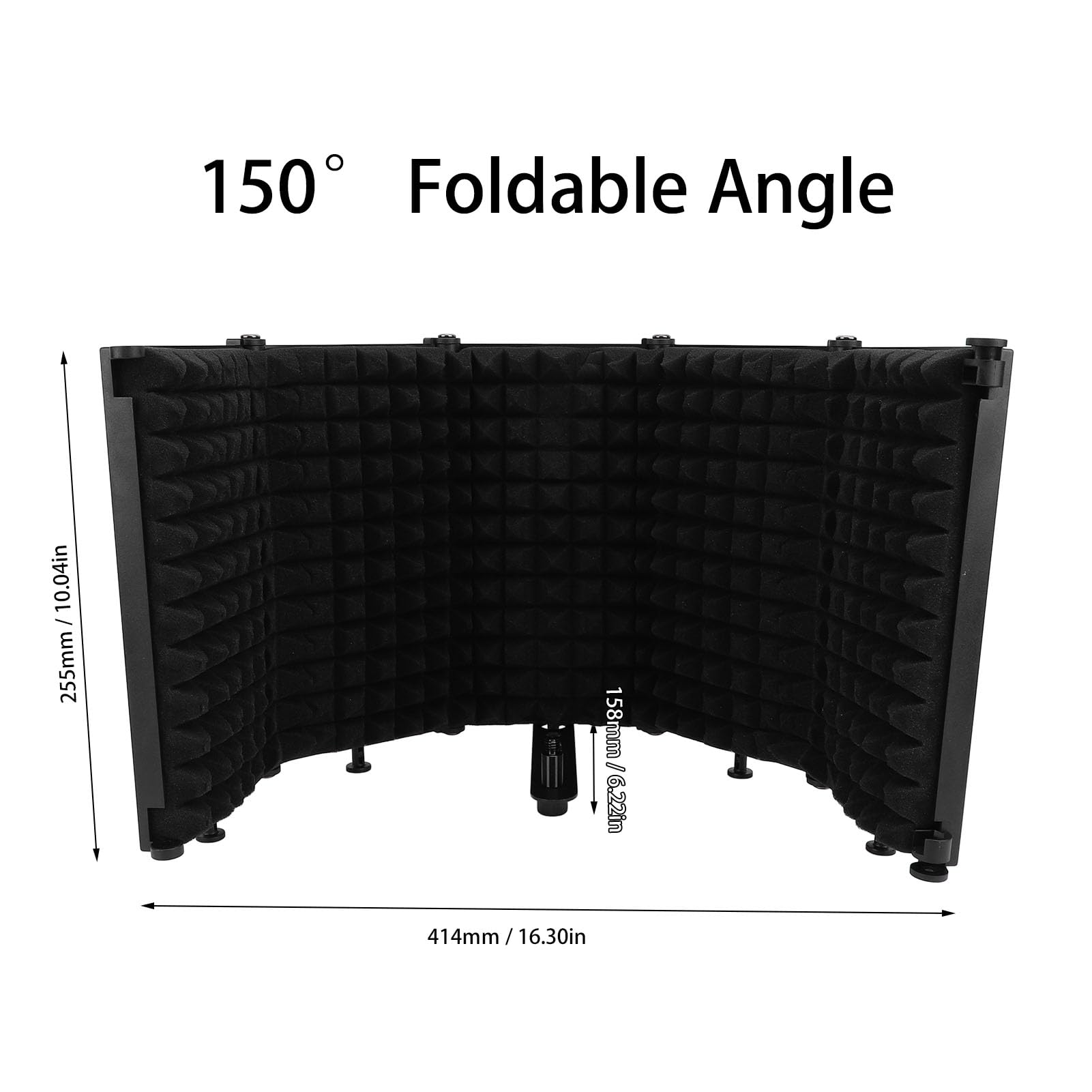 Asixxsix Aislamiento de Micrófono, Cabina de Sonido con Reducción de Ruido, Caja de Grabación con Diseño de 5 Paneles Ajustable, Soporte para Trípode, Filtro Pop para Grabación de Computadora,