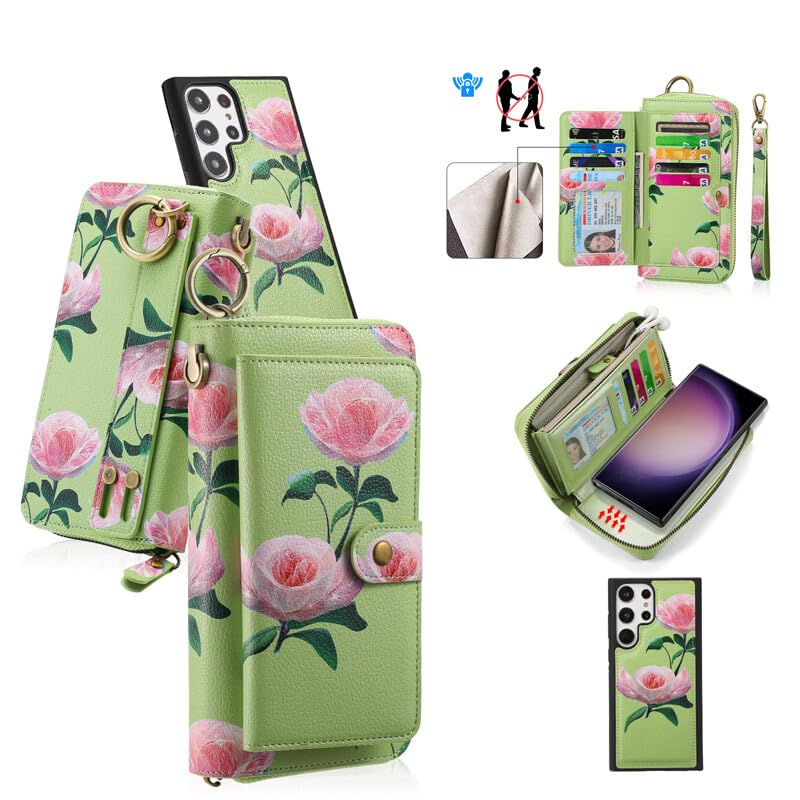 Housse en cuir pour Samsung Galaxy S24 Ultra étui portefeuille magnétique au design raffiné
