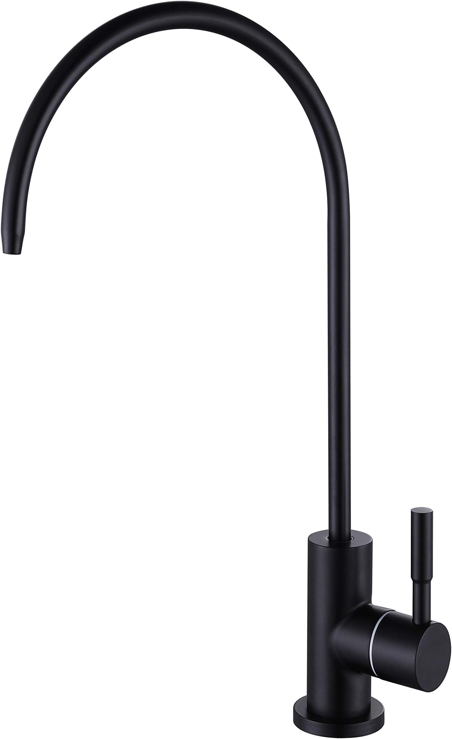 FANHAO Water Purifier Faucet Stainless Steel Lead Free RO Filtration Drinking Water Filter Faucet with 1/4 Inch Tube Quick Connector, Matte Black Finish - Non Air Gap