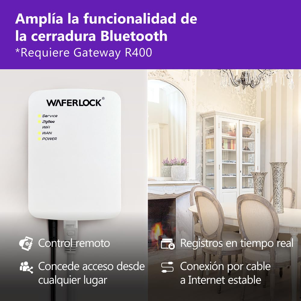 Cilindro europeo inteligente WAFERLOCK C760, IP68 resistente al agua, protección contra incendios, app Bluetooth, RFID/PIN, anti-taladro, 30/30–45 mm (60–75 mm), acabado níquel, certificado EN15684