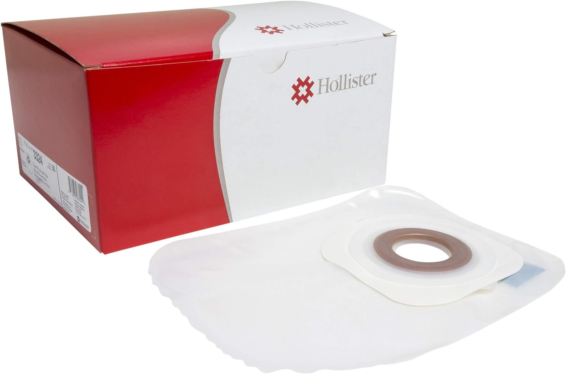 Hollister 3324 Karaya 5 Closed Pouch with Porous Paper Tape - Stoma Size: 1 1/2" Pouch Size: 2" - Box of 30