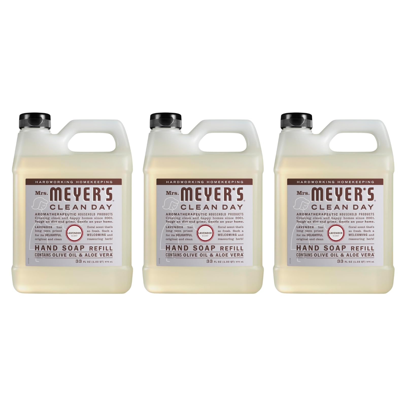 Mrs. Meyer's Clean Day Hand Soap Refill Lavender, 33 oz. (Pack of 3)