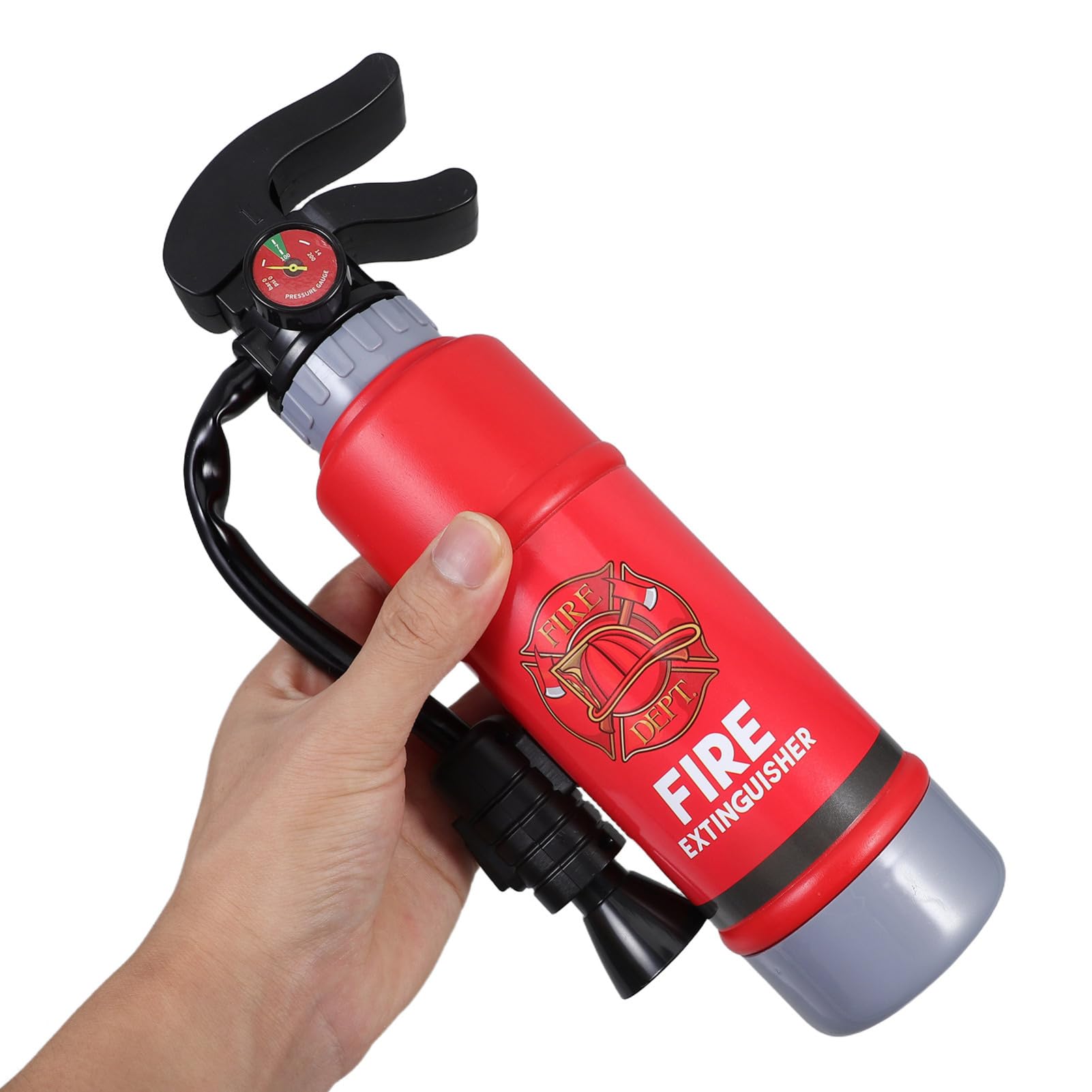 Jouet Pistolet à Eau Extincteur pour Enfants, Pompe à Eau Pulvérisatrice de Plage et Piscine, Jouet de Rôle Pompier avec Jet d'eau à Pression, Accessoire de Jeu de Plein Air, Rouge, 1 Pièce