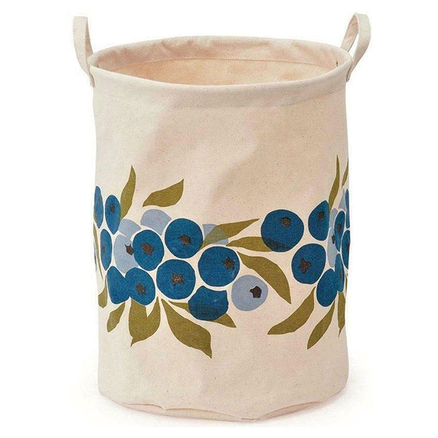 Keystone Blueberry Plastic Lined Cloth Storage Bin Laundry Basket Bag Organizer