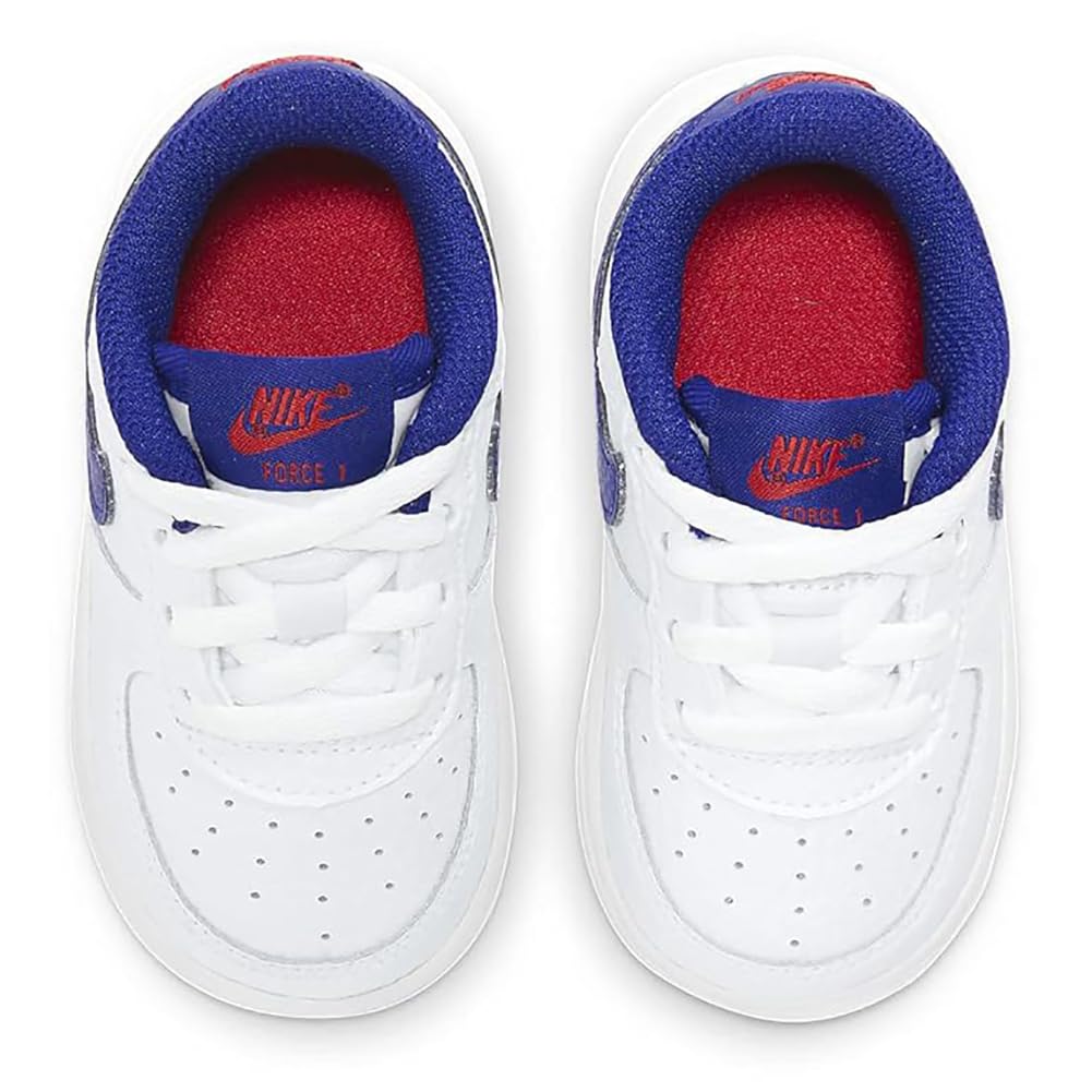 Nike Force 1 Boys CZ1691-101 (White/DEEP Royal Blue-University RE), Size 2