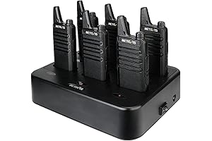 Retevis RT22 Rechargeable Walkie Talkies 2 Way Radios with 6 Way Multi Gang Charger