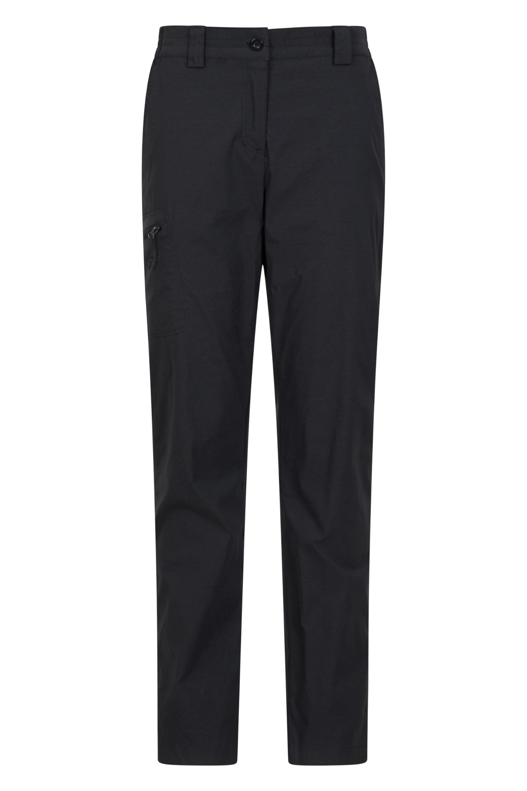Mountain Warehouse Women's Black Hiker Stretch Trousers - Uv Treatment Pants, Quick Drying Bottoms, Lightweight, Cosy - Best For Trekking, Outdoors, Walking Size 12 Short