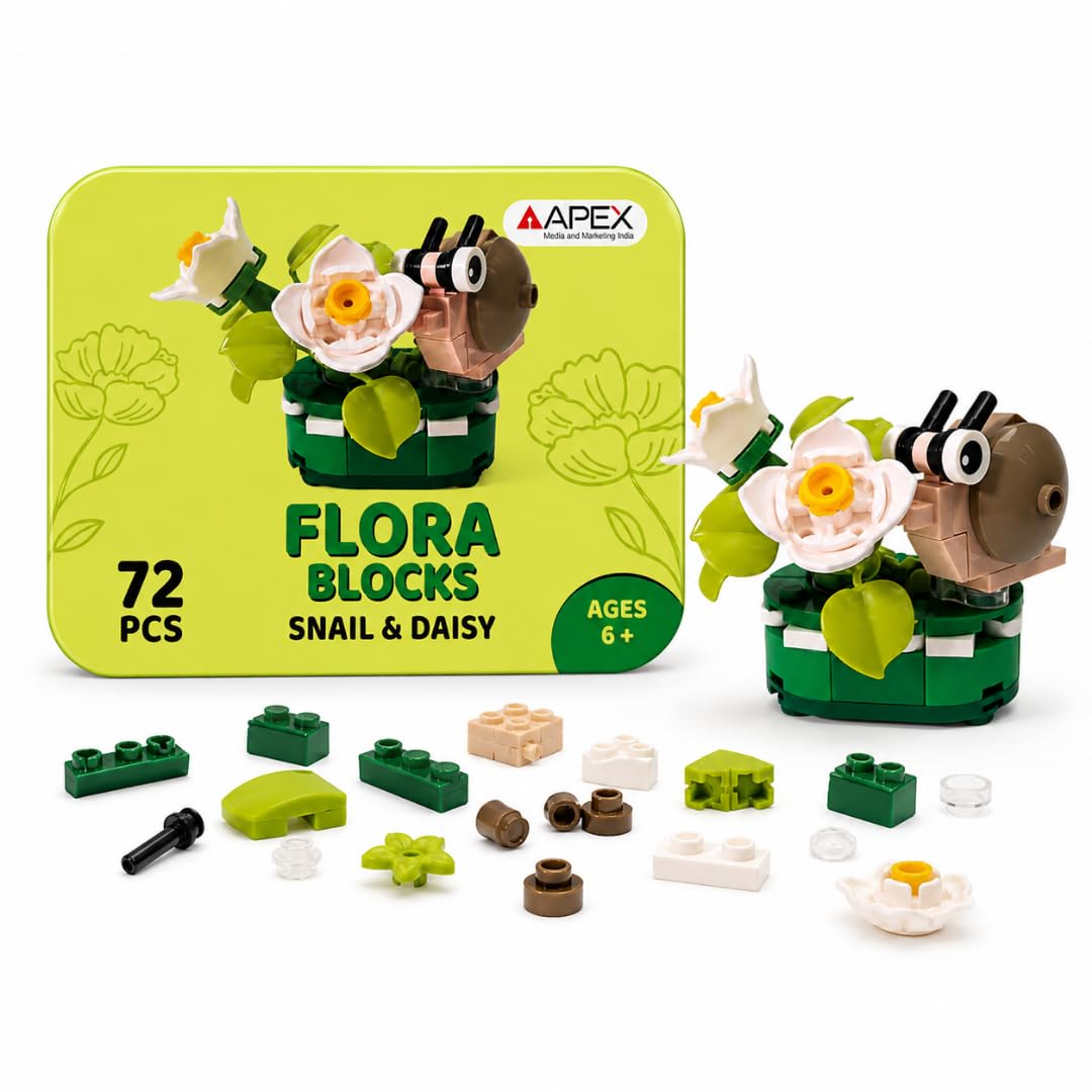 Flora Blocks Building Blocks Collection, Flower & Insect Building Set, Botanical Construction Toy, STEM Educational Gift, DIY Desk Decor for Kids and Adults Ages 6+ (Snail & Daisy)-picture-36