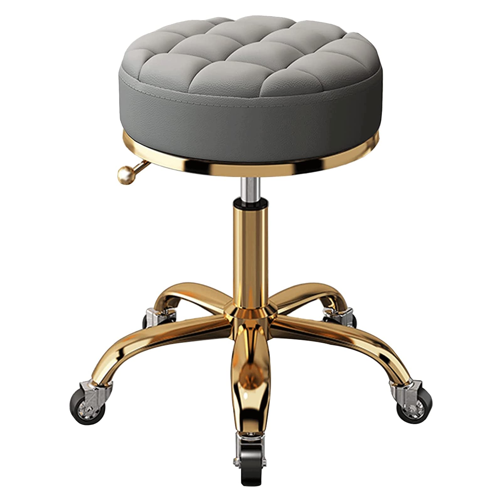 Tabouret de traitement à roulettes réglable avec assise ronde en mousse confort