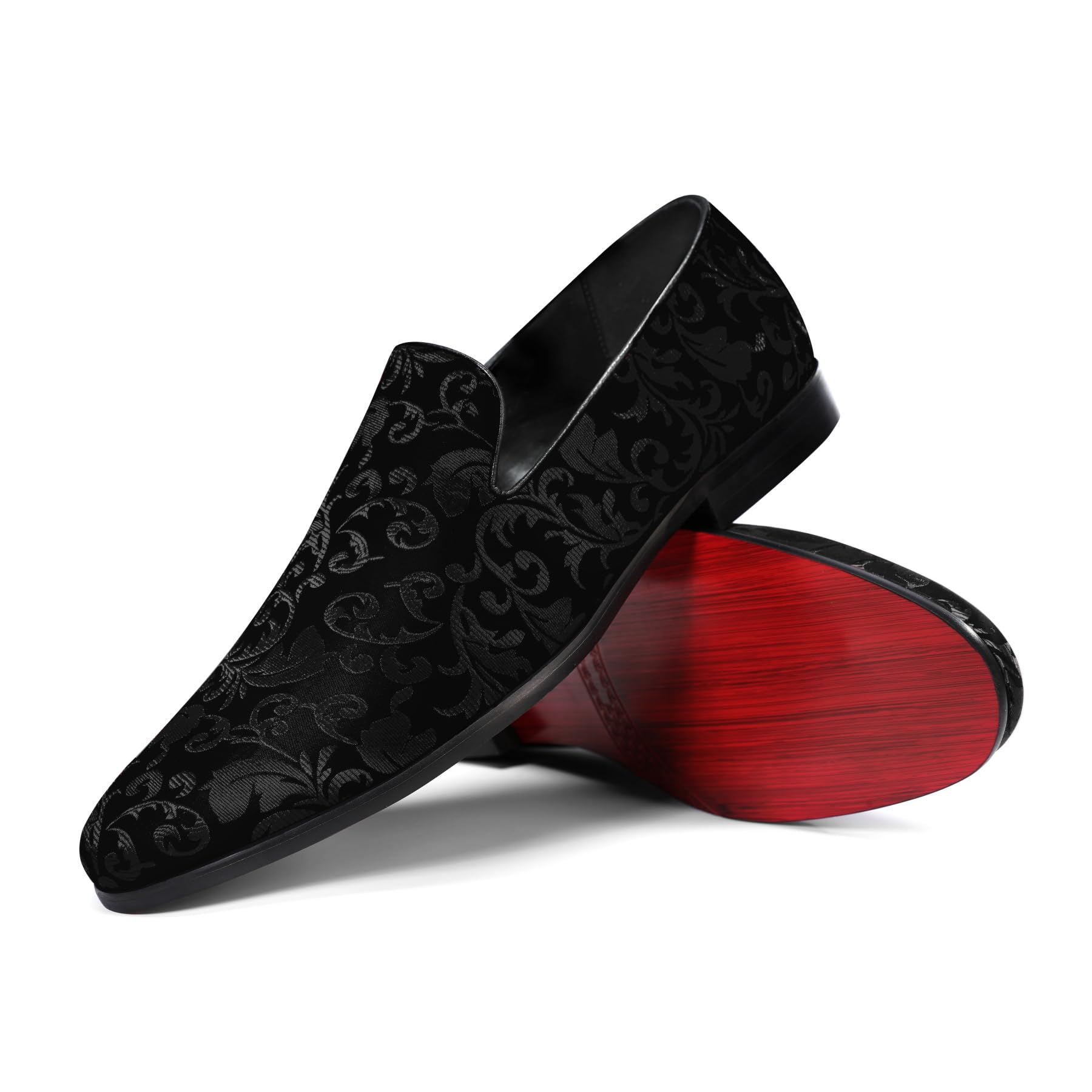 YFFUSHI Mocasines Hombre de Lujo Bordados Loafers Bajos Comfort Slip On Plano Zapatos para Boda Ceremonia
