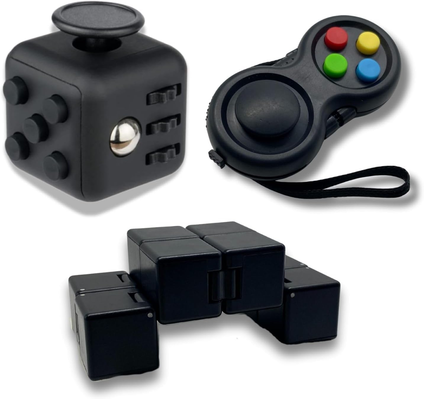 Yeefunjoy 3Pcs Fidget Toys Cube Toy Sensory Fidget Pad Fidget Controller | Stress Reducer Stress Anxiety Relief Killing Time Finger Toys Office Gift for Children Adult