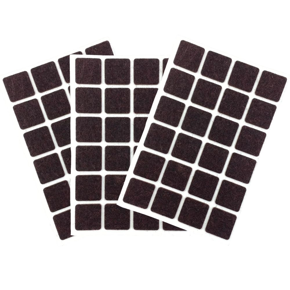 Furniture Scratch Resistant Furniture Protection Pads Felt Easy to Install Flooring Protection for Sofas Tables Chair Legs Soundproofing (Dark Brown, 0.9 inches (22 mm) Square)
