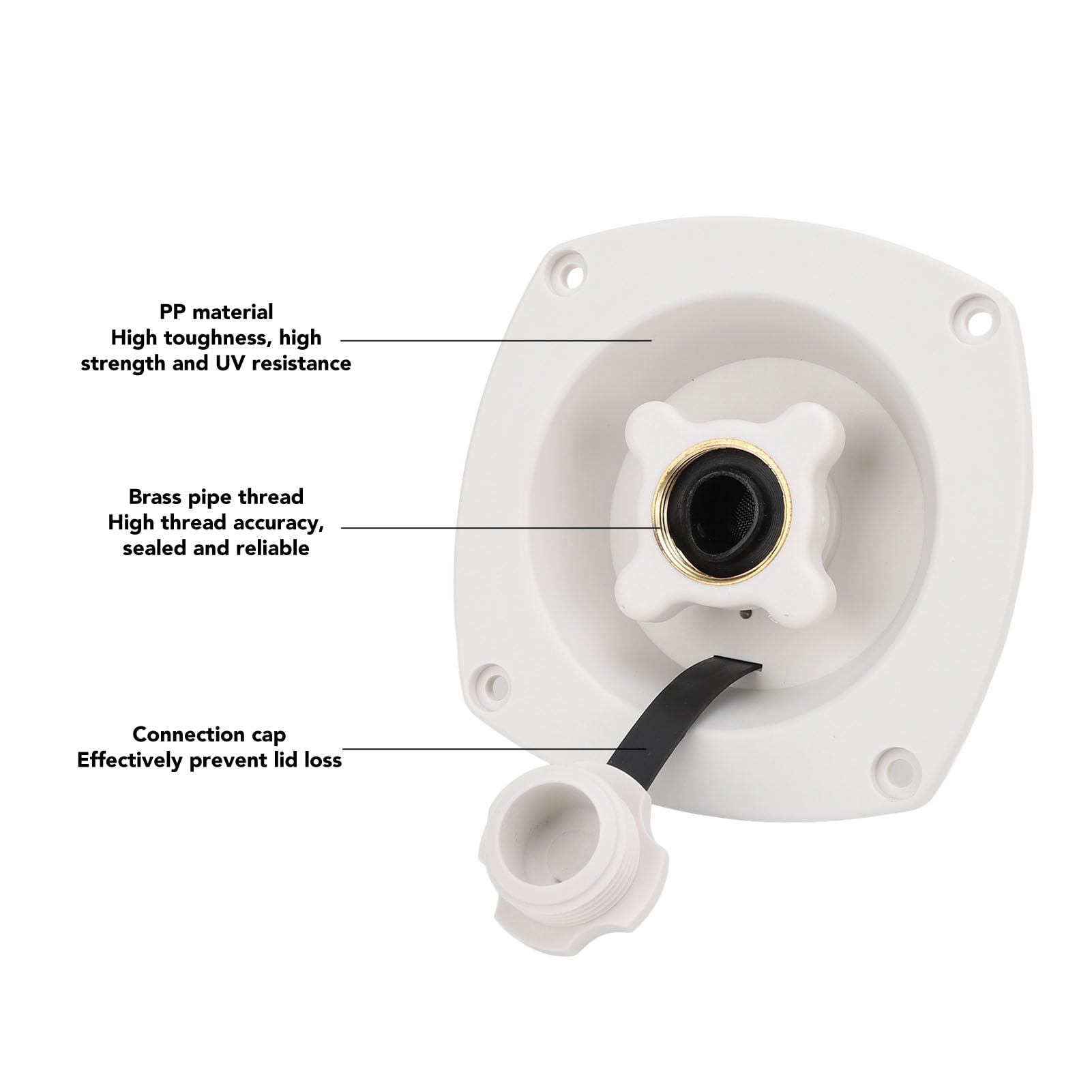 RV City Water Inlet Connector Eficiente Seguridad Mejorada ATV Yacht Yacht ACCESORY (White)