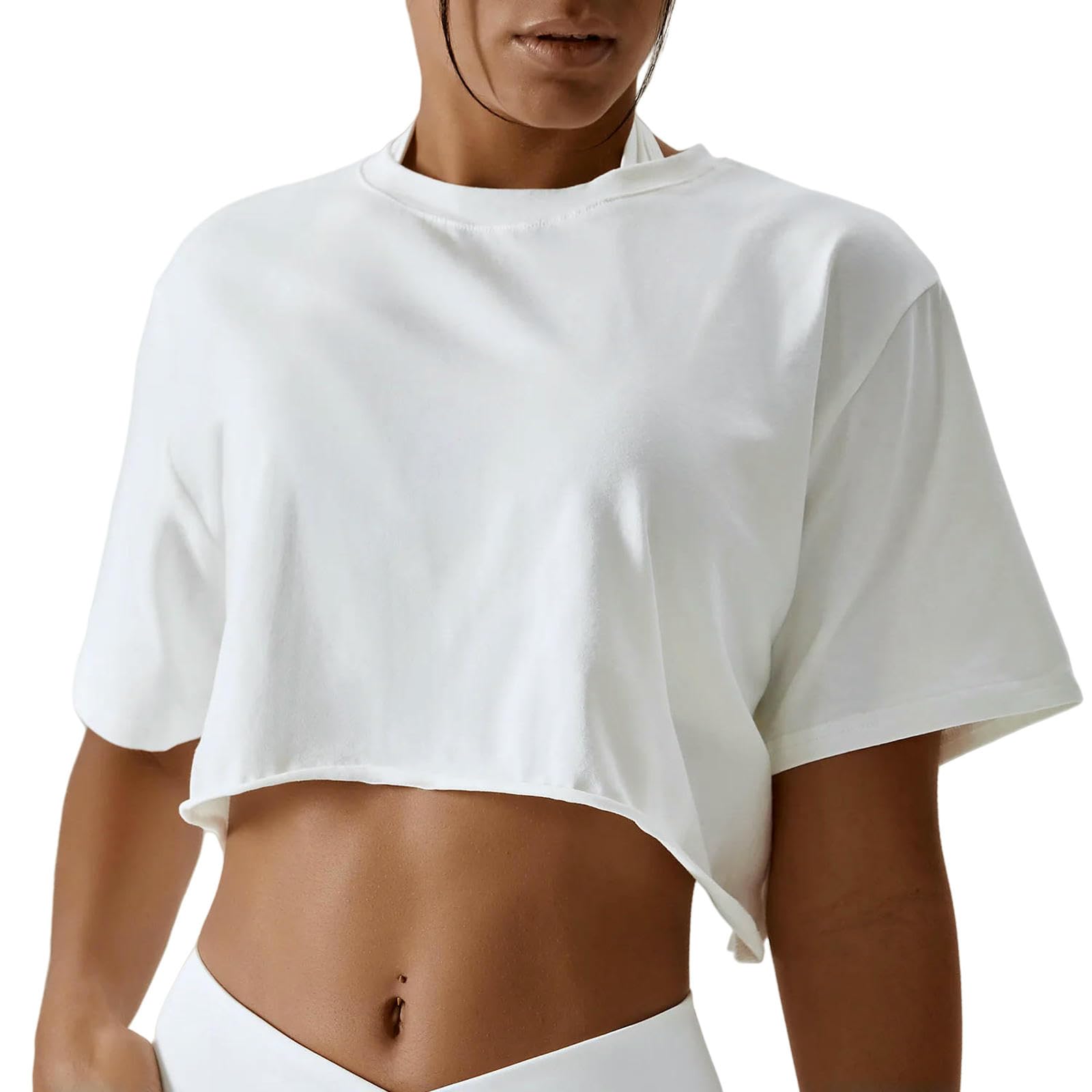 Damska kamizelka joga t-shirt luźny top fitness ćwiczenia siłownia trening na świeżym powietrzu koszulka sportowa z krótkim rękawem, Zielona fasola, L