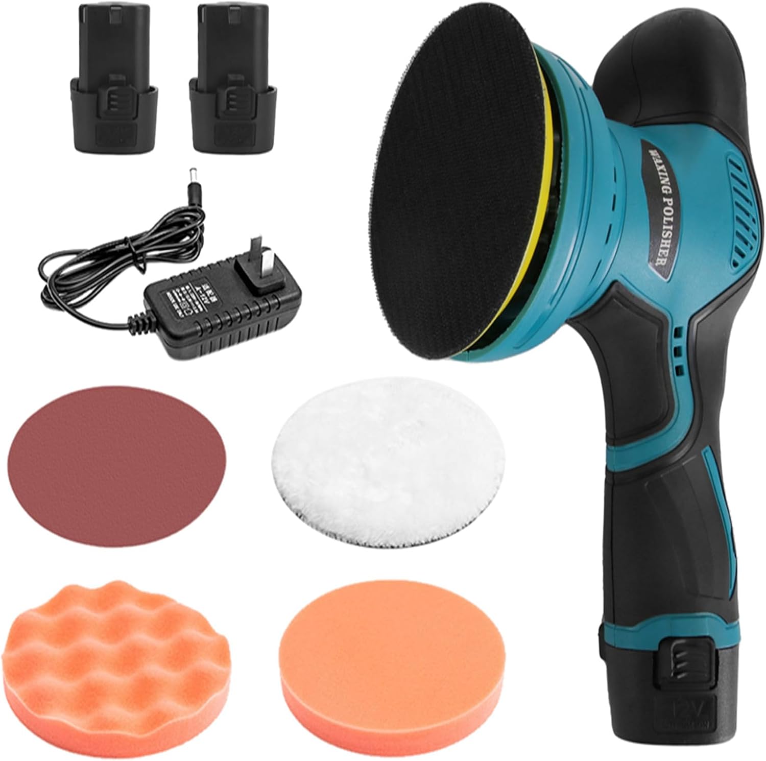 KOCASO Cordless Car Buffer Polisher, Car Polisher with 2Pcs 1500mAh