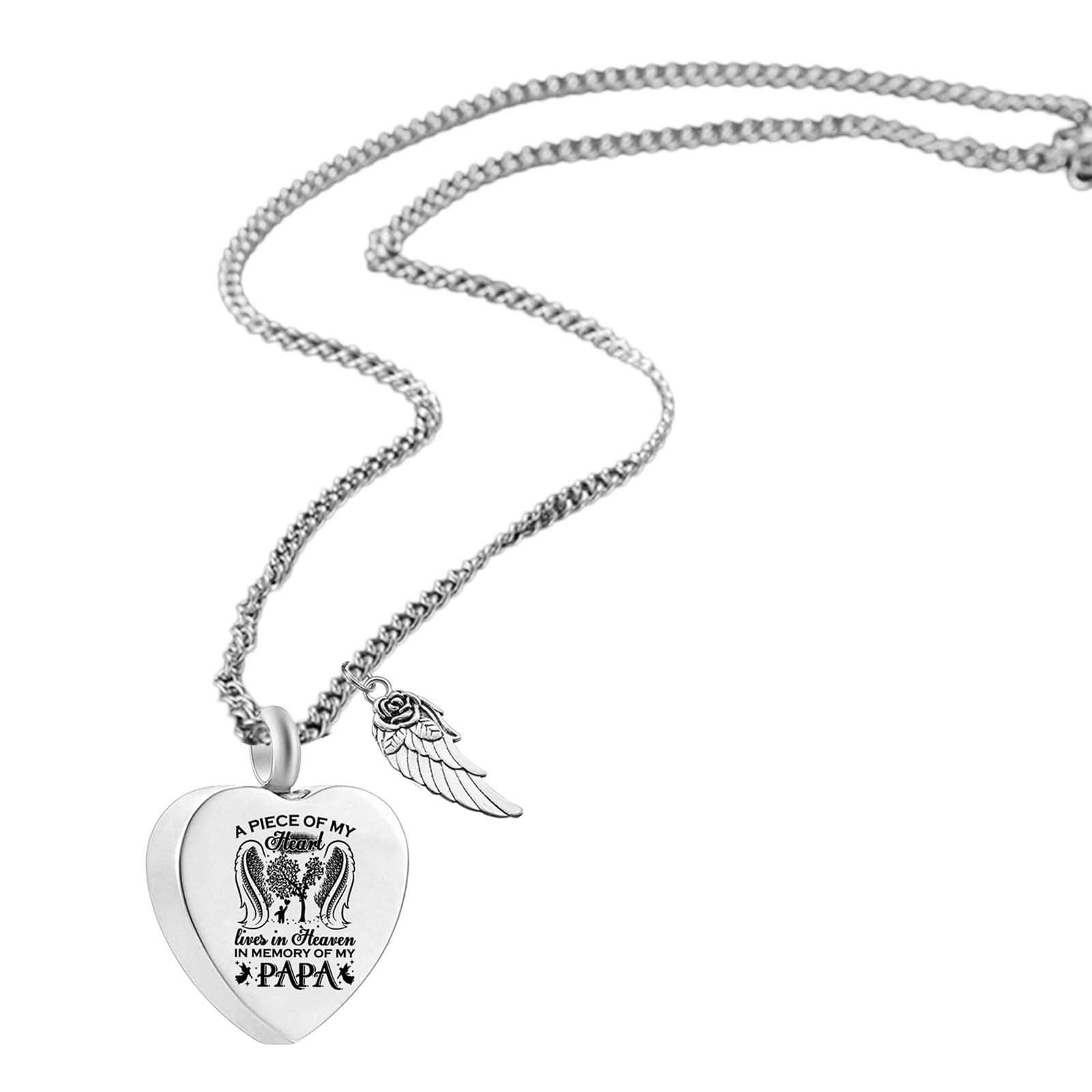 NEWFT Parent/Pet Ashes Necklace Locket Necklace for Animal Pet Mom Locket for Ashes/Hair Heart Necklace for Ashes/Hair