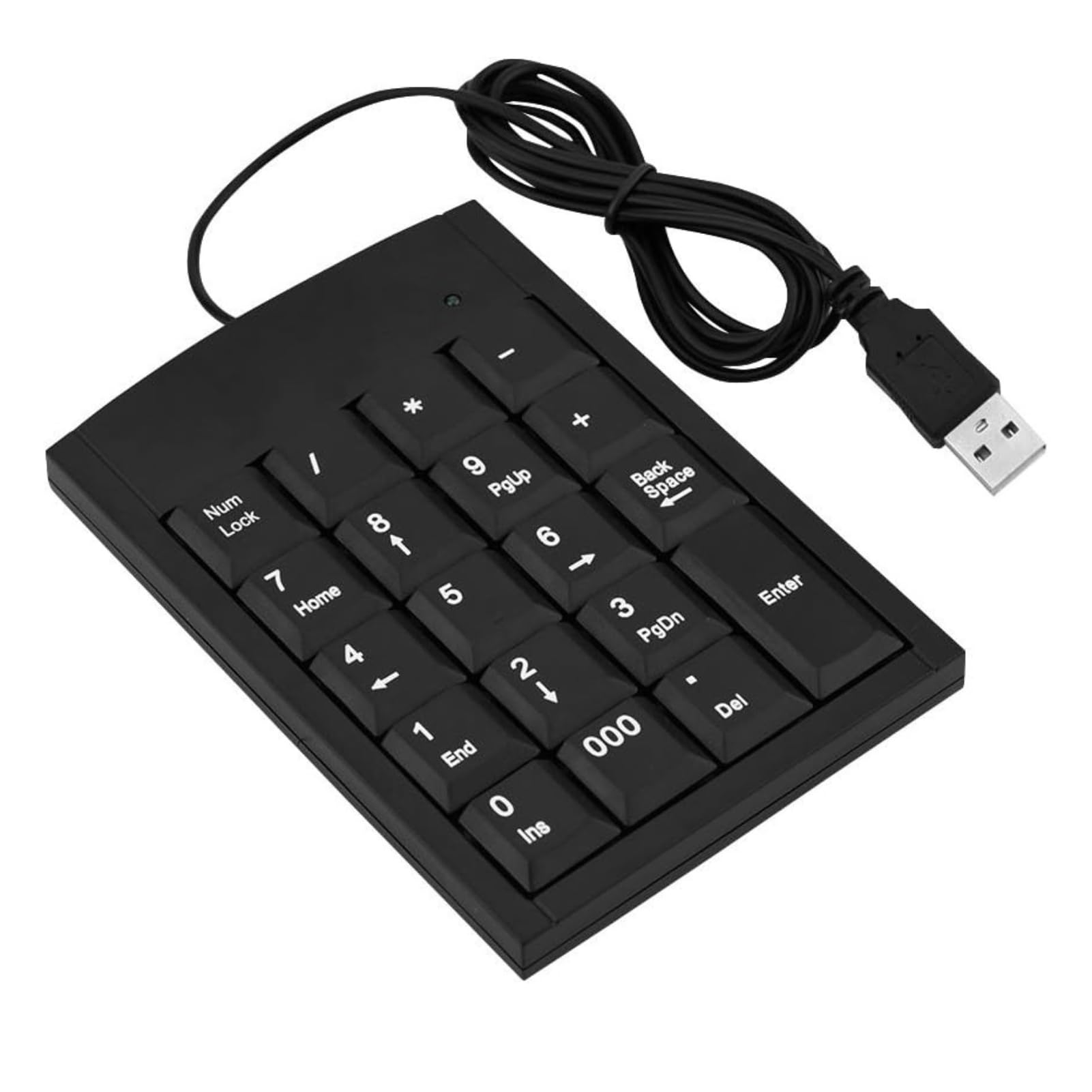 Portable USB Numeric Keypad 19 Keys Mini Keyboard Numpad Ultrathin with Adjustable Height Stand 1.3 m Cable for PC Laptop and Computer