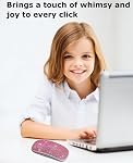 Wireless Bluetooth Mouse Cute Pink Bling Rhinestone LED Light Silent Portable Lightweight USB Optical Cordless Dual Mode Mice for PC Laptop Computer Tablet Mac MacBook Pro Kids Girls Women Gift
