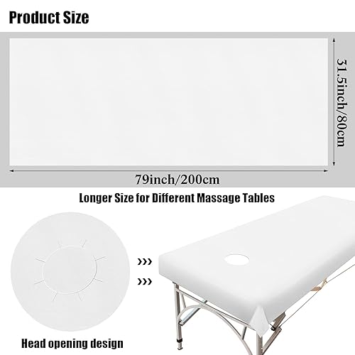 Miniatura 3 de Juego de 30 sábanas de mesa de masaje de 31 x 79 pulgadas, fundas grandes desechables para mesa de spa, fundas de mesa de masaje no tejidas, sábanas