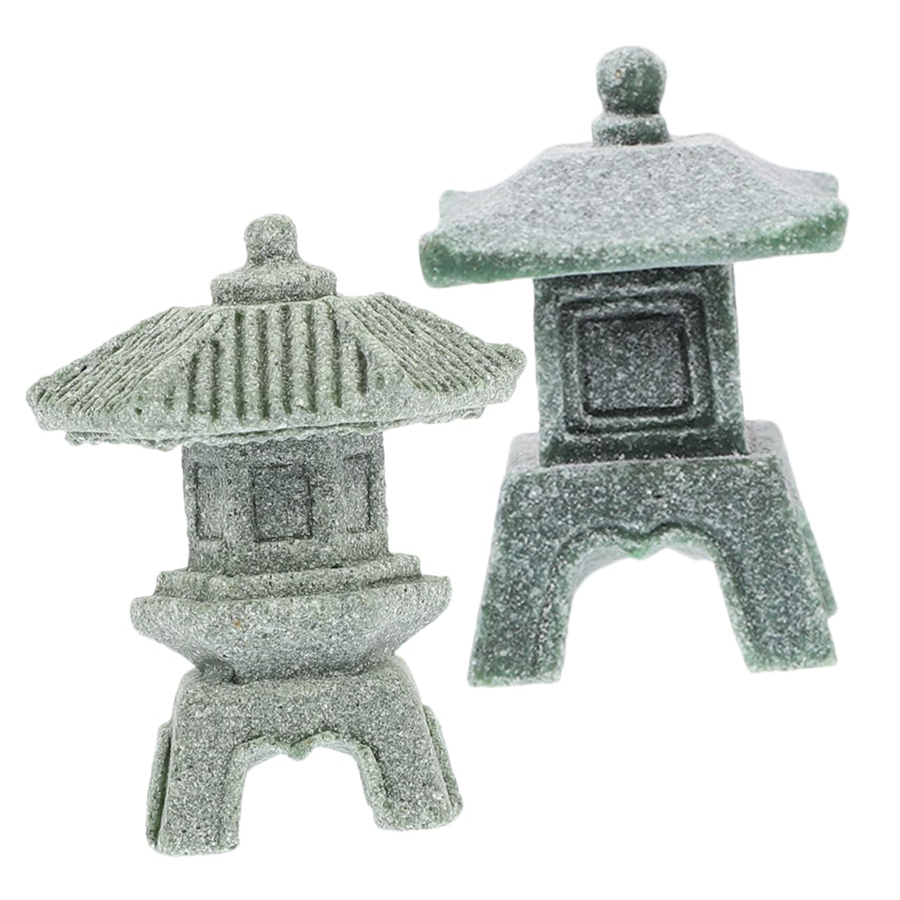 Ornamento Da Giardino In Pietra, Set Di Tre Livelli Lanterna Giapponese/ Pagoda + Siddhattha Gotama Buddha