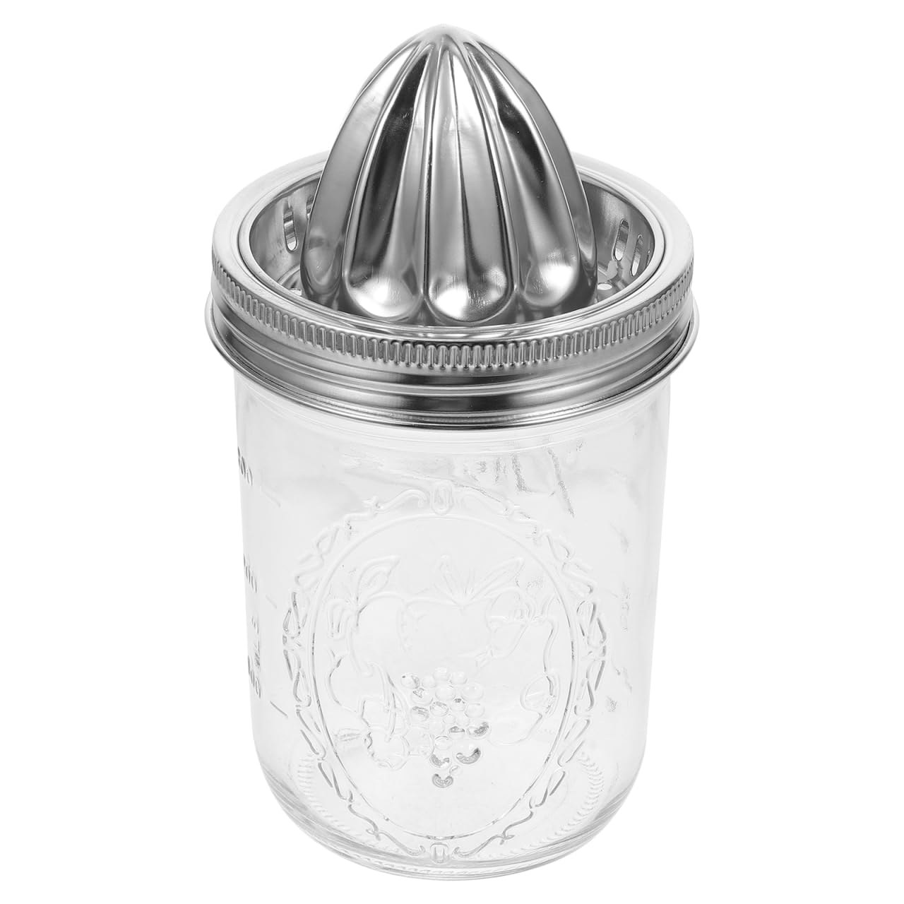 UPKOCH Jar Citrus Juicer Squeezer: 480 ml, acero inoxidable, manual de limonada y zumo de naranja