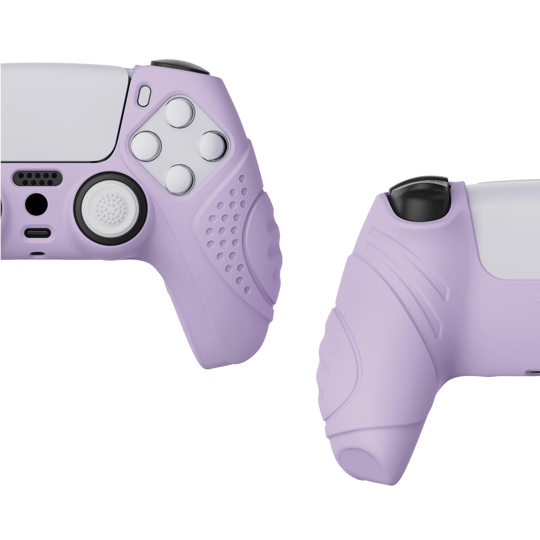 eXtremeRate PlayVital Funda de Silicona para ps5 - Carcasa Protectora Suave y Antideslizante con 2 Tapas de Joystick, Compatible con DualSense, Accesorio para ps5 (Edición Guardian-Malva Violeta) - 5