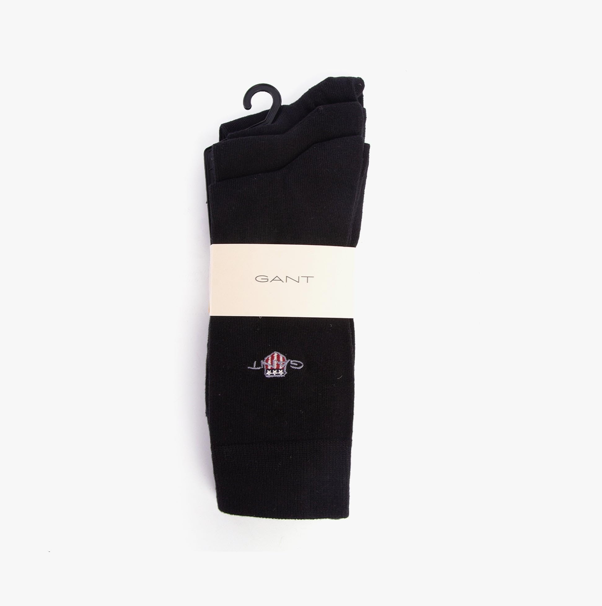 Gant Men's Ebony Black Shield Socks 3-Pack, 43-45