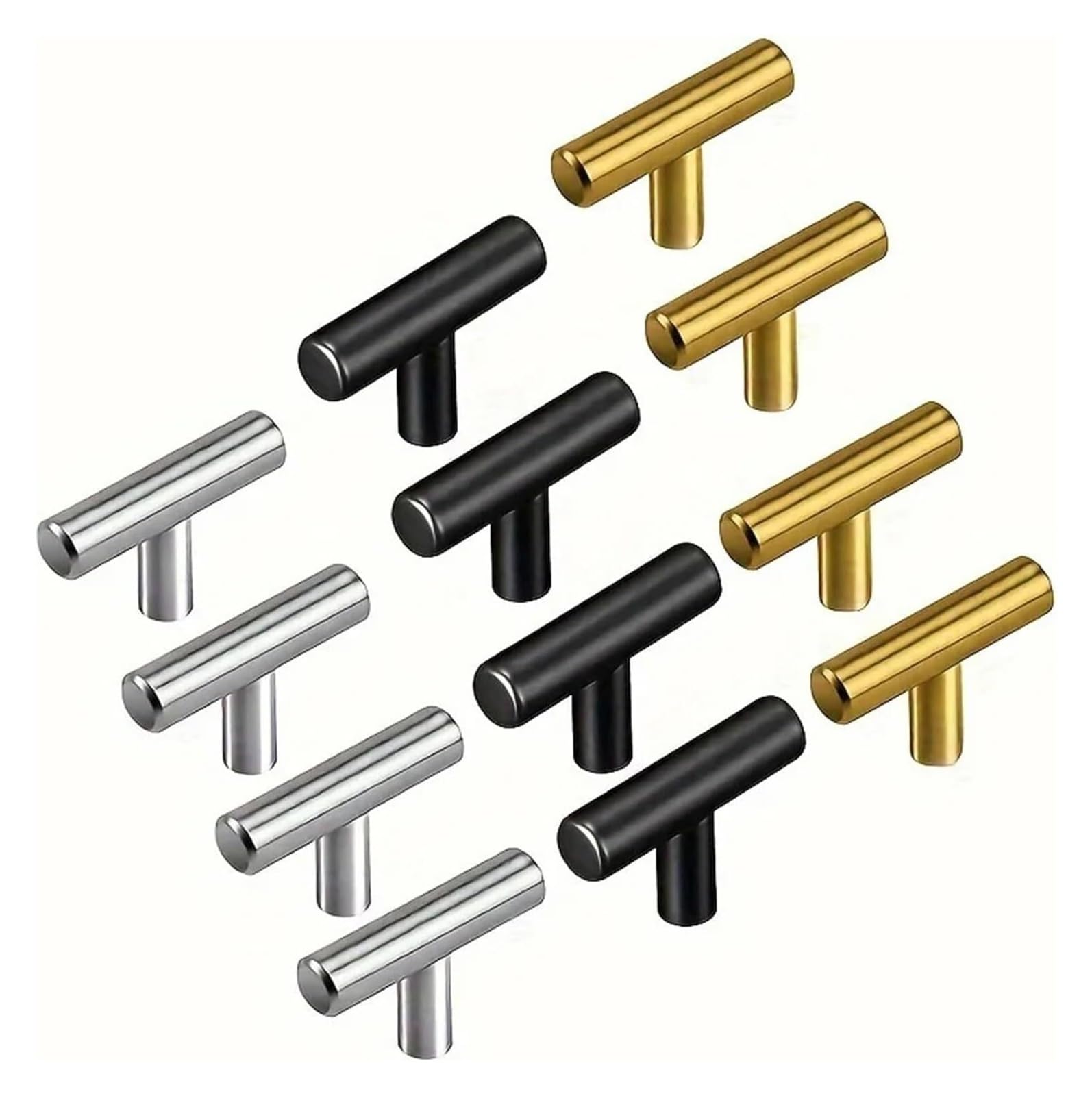 Gkirqvpe One Color Cabinet Knobs, Pack Of 12 Stainless Steel Cabinet Drawer Handles For Kitchen Wardrobe Cupboard Dresser