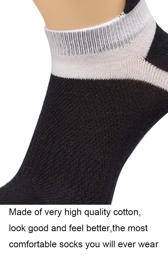 HONOW Women's Low Cut Toe Socks Ankle Cotton Running Socks(Pack of 5/6): Color 29 (Ankle Length)