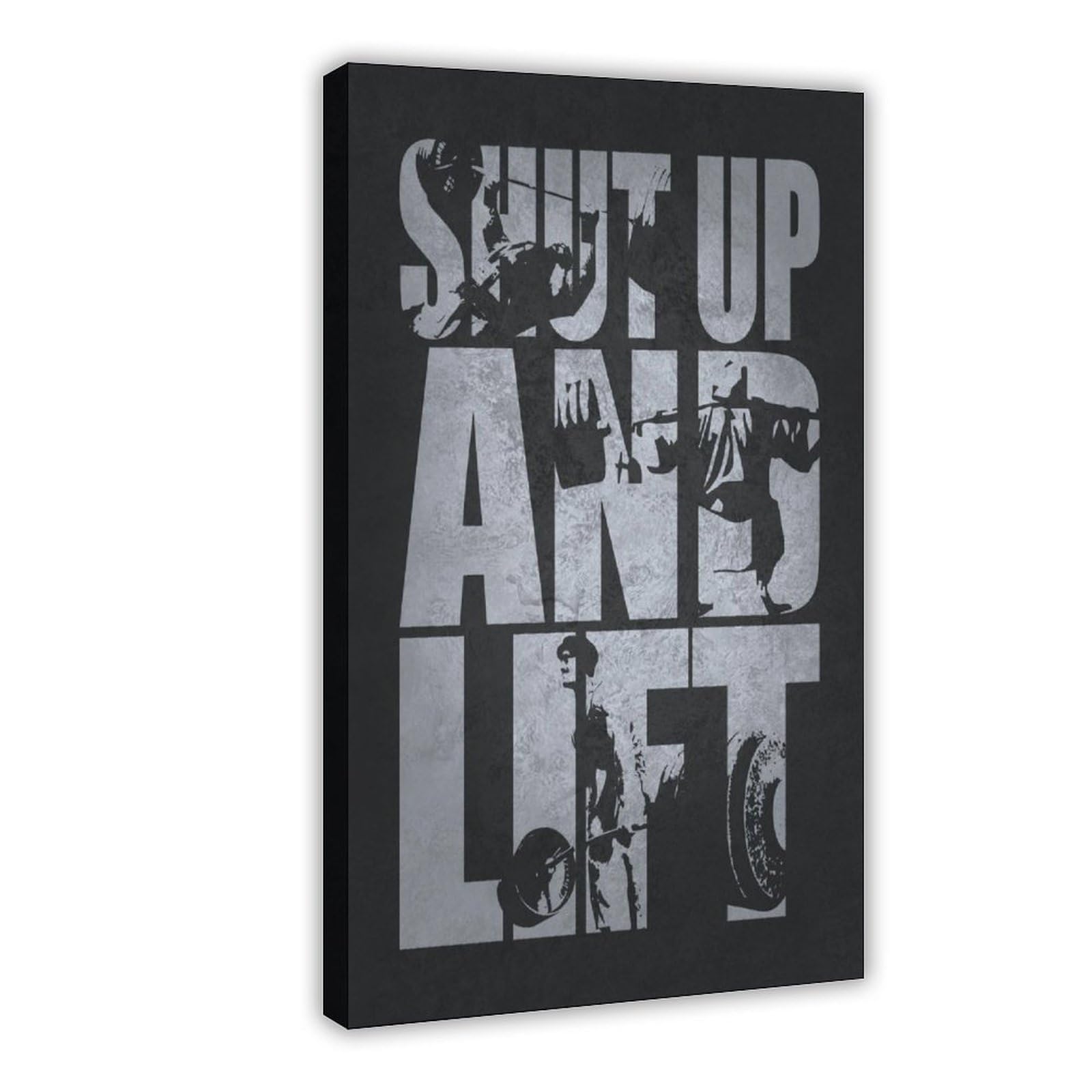 Póster motivacional para pared con texto "Shut Up And Lift" (60 x 90 cm)