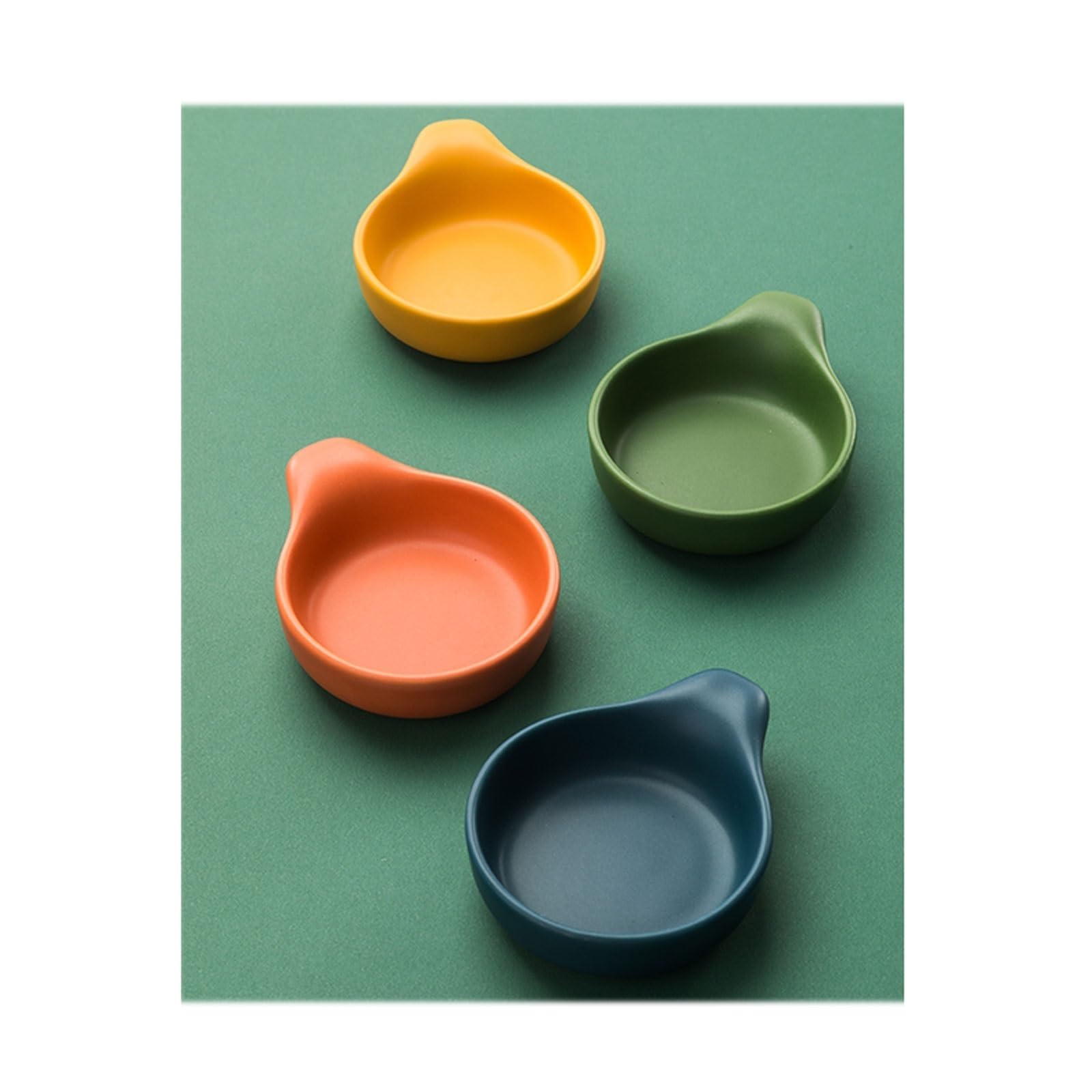 Snackteller Dip-Schüssel-Set, Keramik-Gewürzschalen, Sushi-Schüssel, Gewürzteller, Vorspeisenteller, Sojasauce mit Griff, 5-teiliges Sojasaucen-Teller Dessertteller