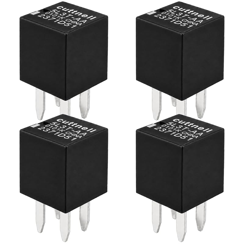 Relé automotivo 5L3T-AA cuttnell 12 V 20 A com 4 pinos – Kit com 4 unidades
