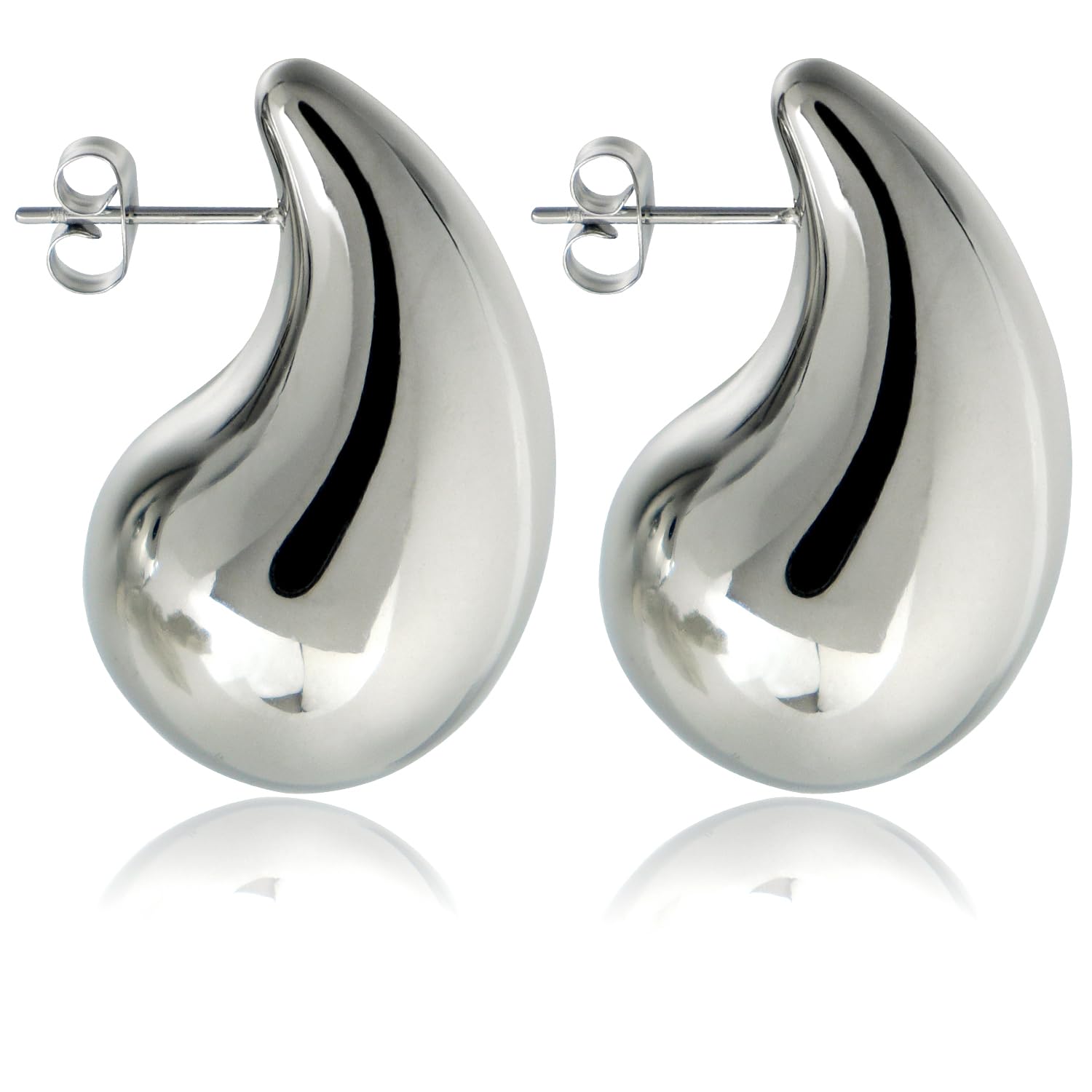 LIHELEIPendientes Dupes para Mujer de Oro de 18K (plata), Pendientes de Gota de Agua, Hipoalergénicos Gruesos para Mujer, Joyería para Madre y Regalo para Mujeres y Niñas