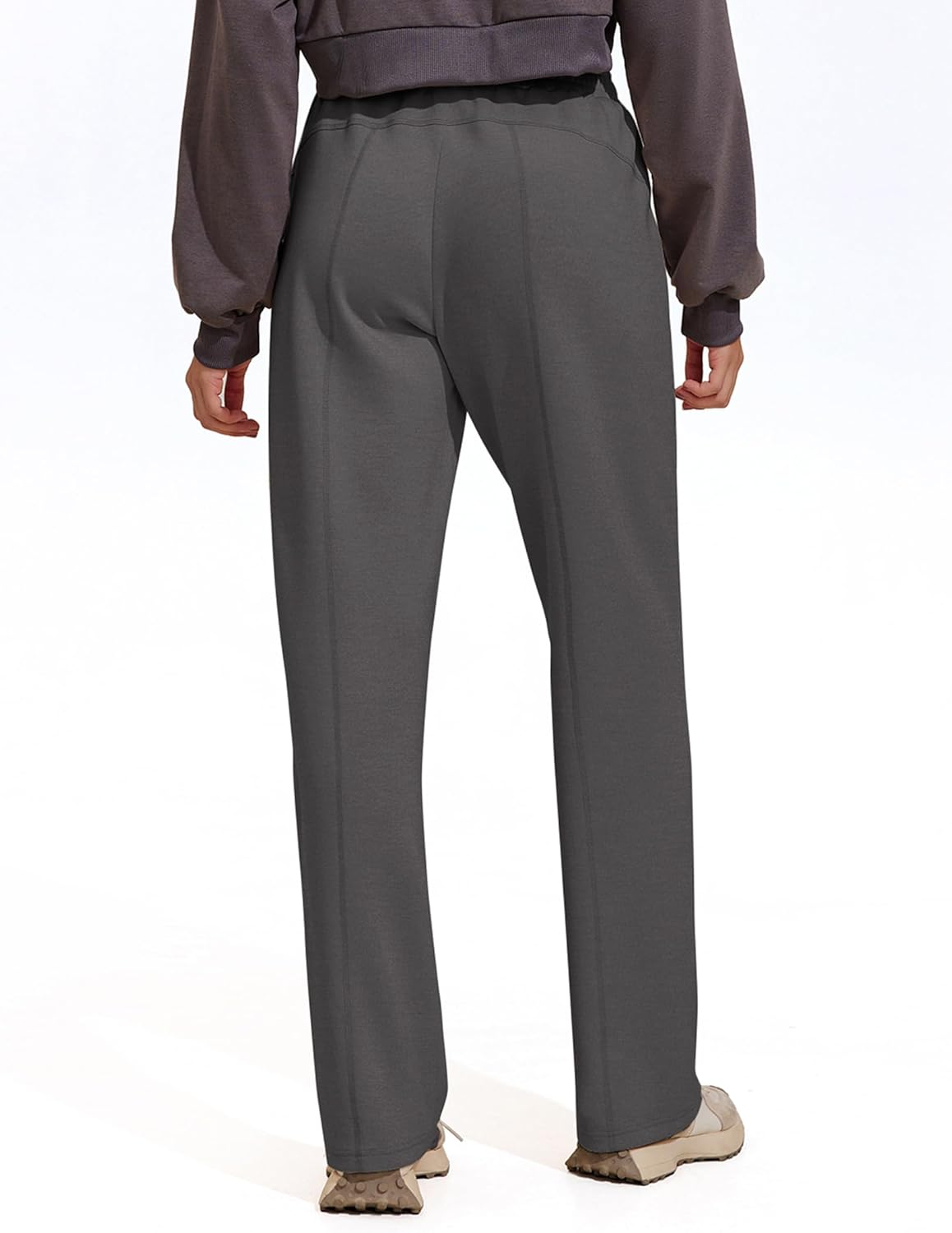 PINSPARK Womens Straight Leg Sweatpants Casual Athletic Workout Pants Stretch Soft Lounge Pants with Pockets - Image 3