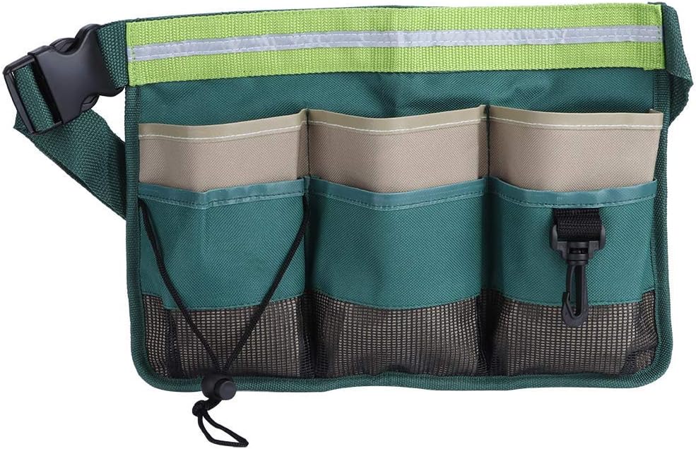 Gardening Tool Belt with Pockets, 600D Oxford Utility Waist Apron Organizer for Men Women Adjustable Garden Tool Holder for Pruners Snips Florist Supplies Yard Work 13.4"x9.5"