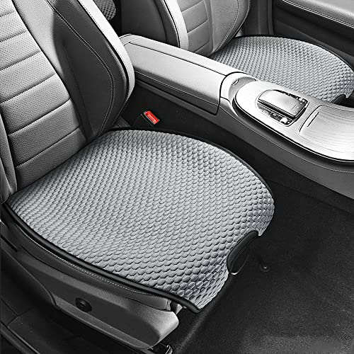 車 クッション マット 通気性 座布団 車用シートクッション おしゃれ カーシートカバー 汎用 前席 運転席/助手席 2枚 灰色