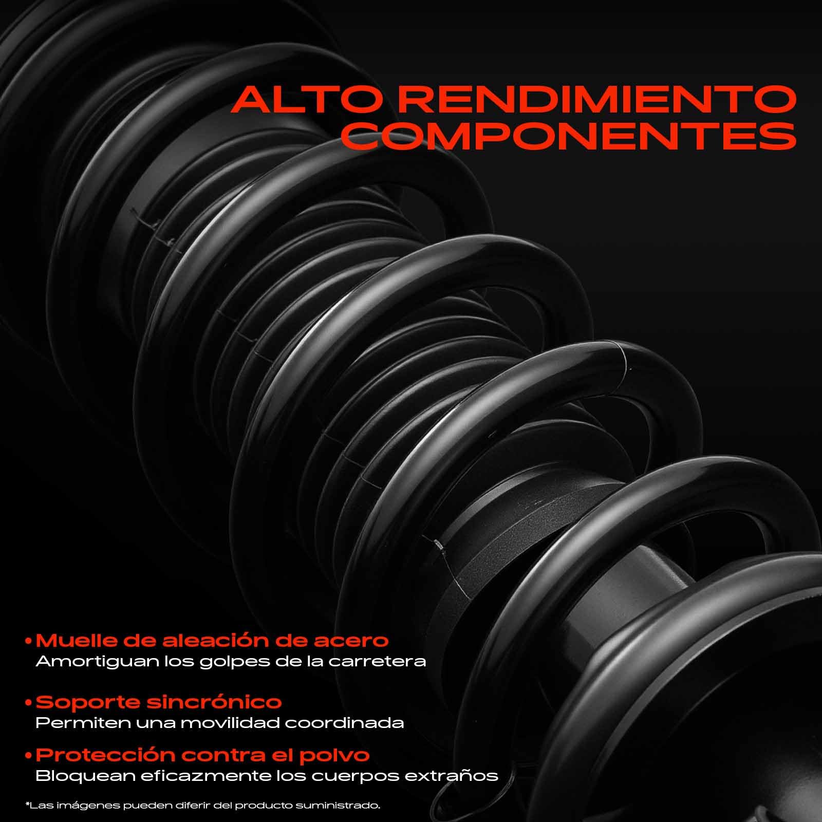 Frankberg 2 amortiguadores delanteros de 628 mm a presión de gas | Compatible con: Serie 5 E60, Serie 5 Touring E61