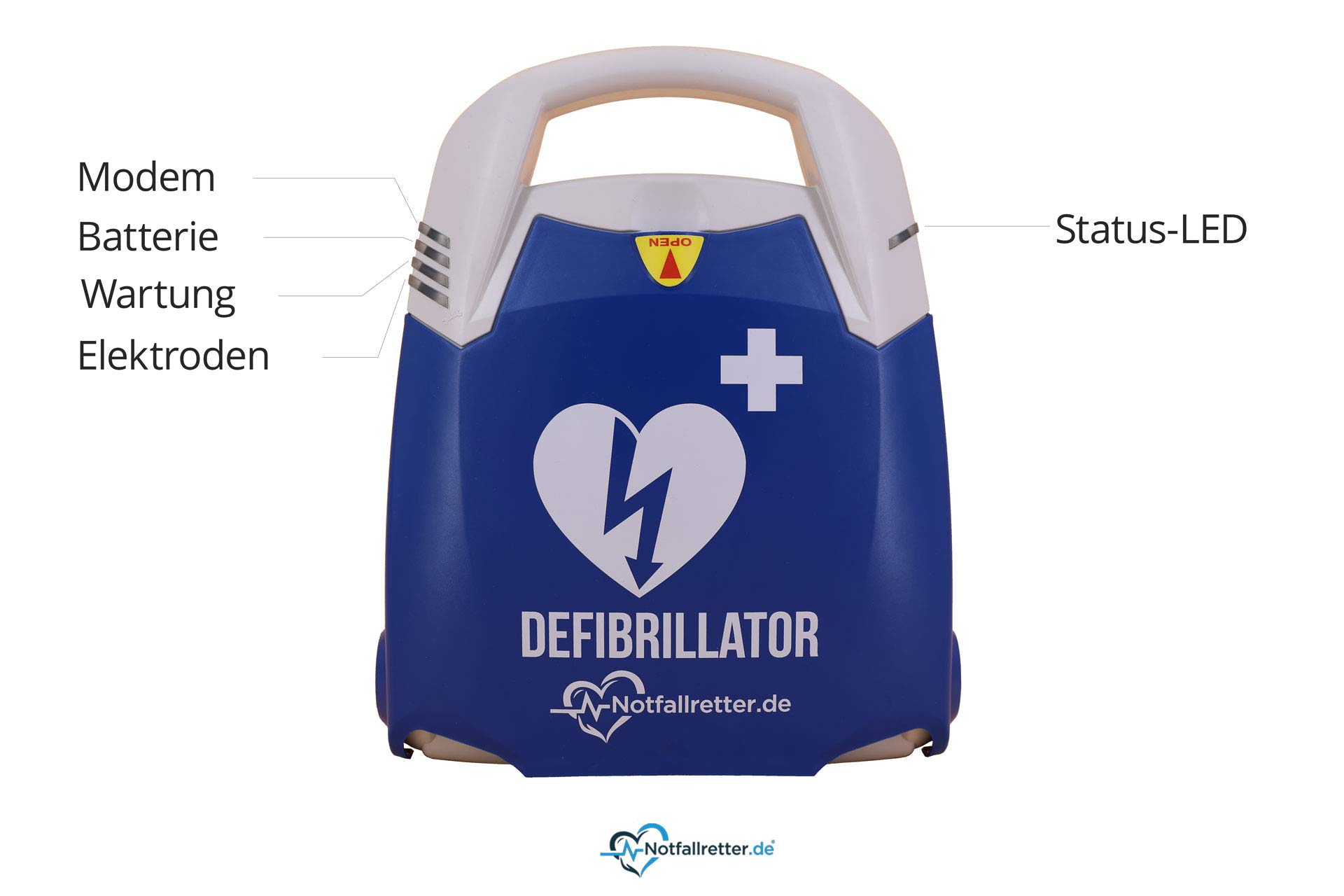 Notfallretter® Defibrillator AED+, 10 Jahre Garantie Schiller Deutschland, aktiver HLW-Assistent, HLW Feedback FreeCPR®, mit vollautomatische Schockauslösung, Vollausstattung, MDR