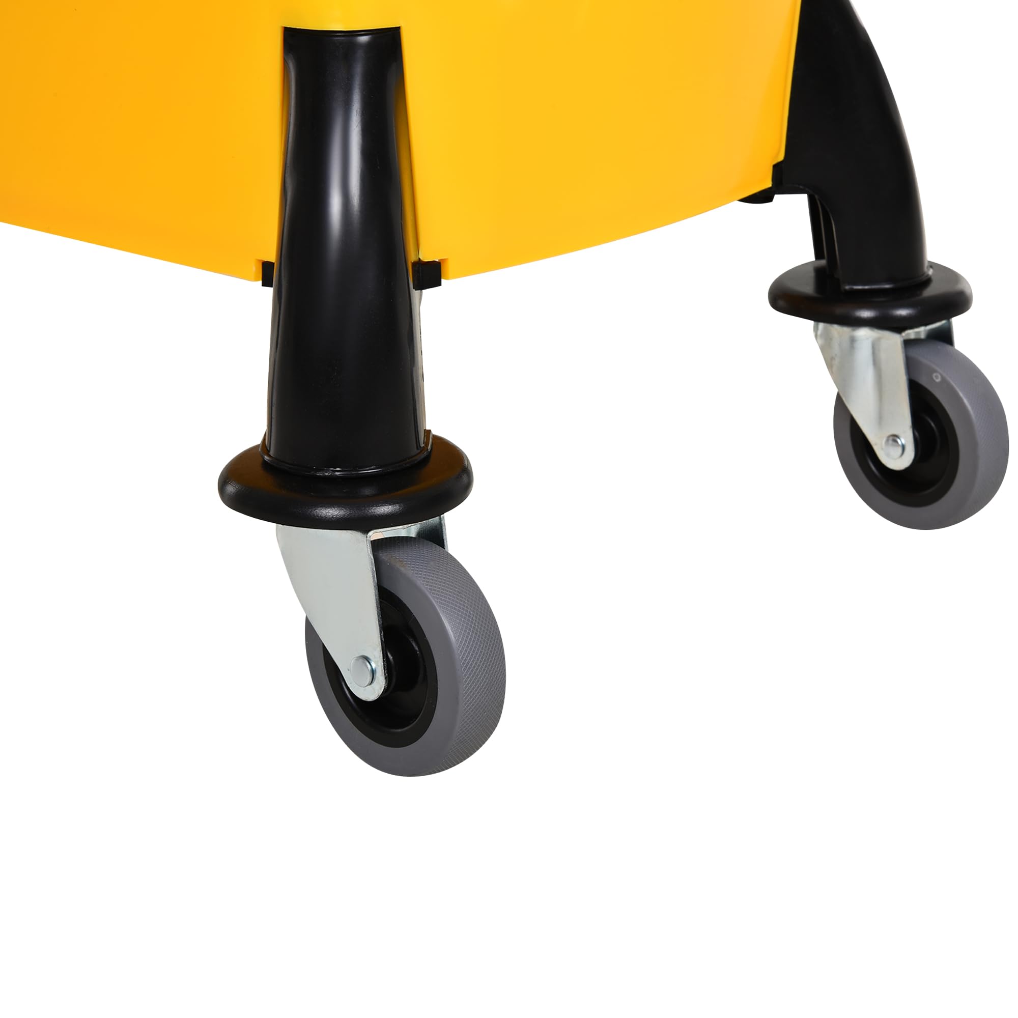 HOMCOM - Carro de limpieza, carrito de limpieza profesional con cubo, capacidad de 26L con escurridor, carro de mantenimiento, 44 x 36 x 90 cm, amarillo