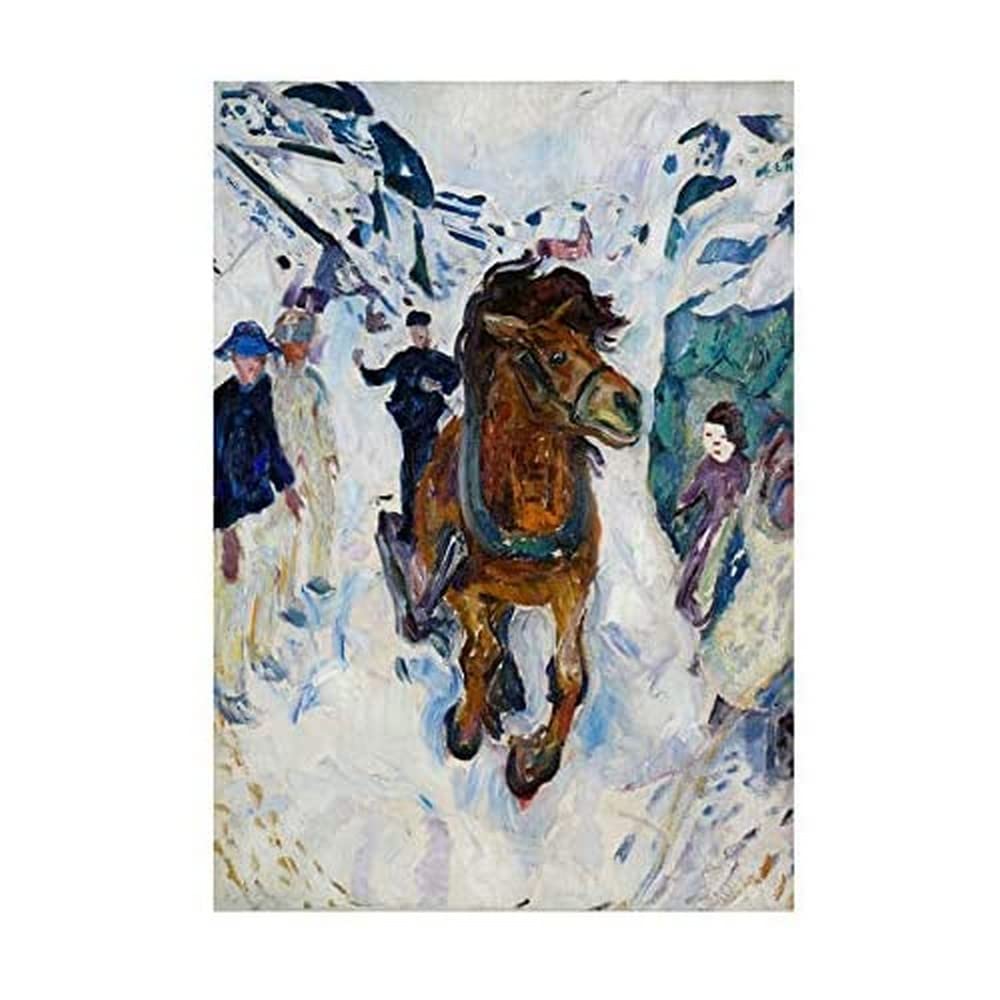 Wee Blue Coo Edvard Munch Galloping Horse Painting Wall Art Print