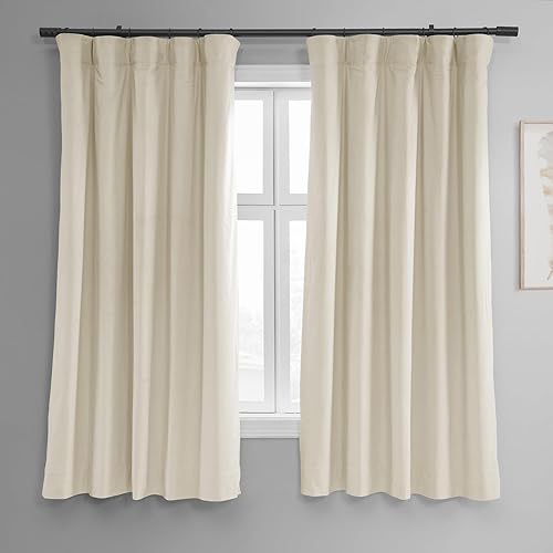 Miniatura 77 de HPD Half Price Drapes Cortinas Opacas Térmicas de Terciopelo Signature para Sala de Estar de 84 Pulgadas de Largo (1 Panel) con Bolsillo para Barra,